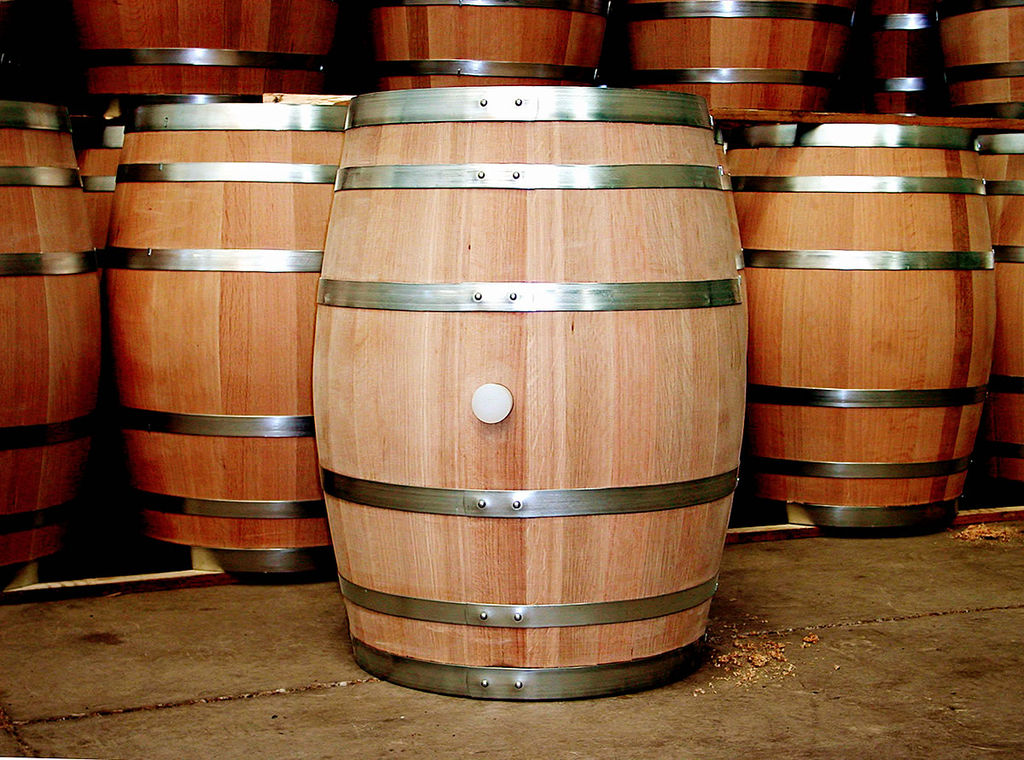Oak wine barrels